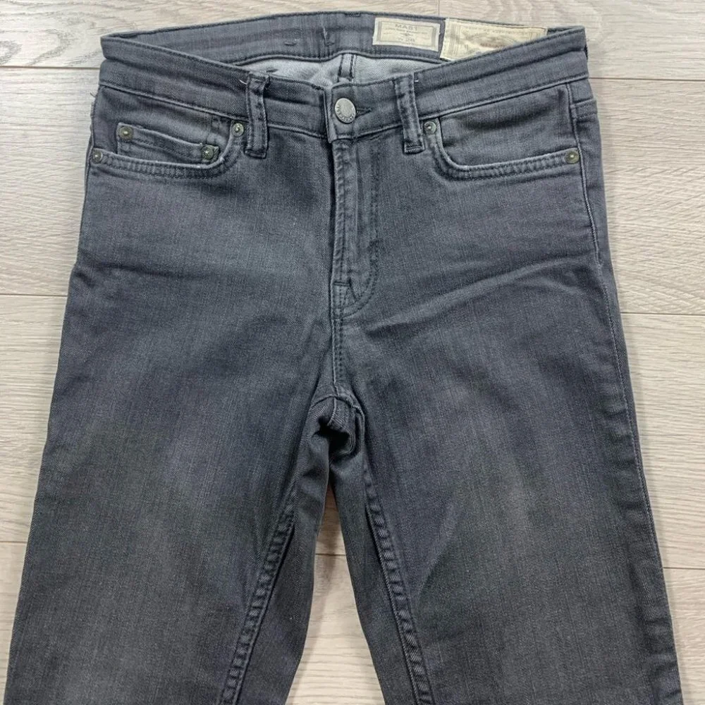 All Saints Mast Low Rise Skinny Vintage Grey Distressed Jeans